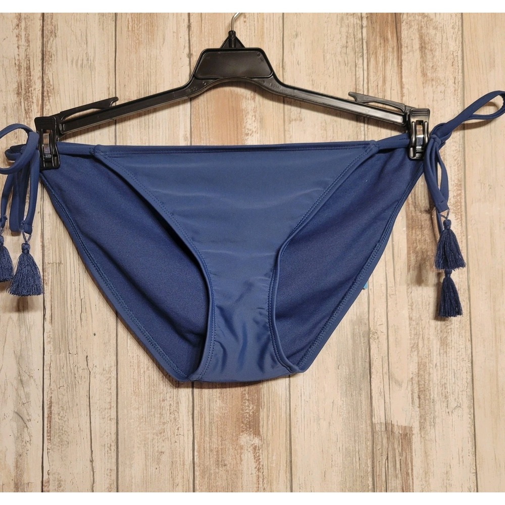 Ambrielle String Tie Hipster Bikini Bottom Size M Blue